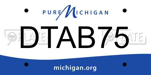 DTAB75 Michigan License Plate