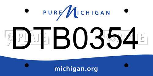 DTB0354 Michigan License Plate