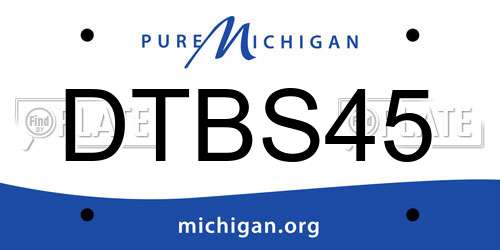 DTBS45 Michigan License Plate