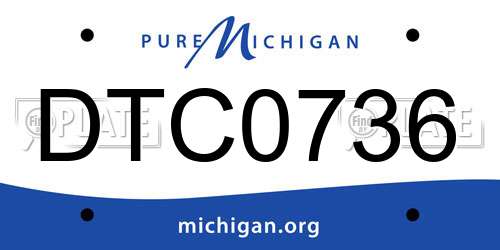 DTC0736 Michigan License Plate