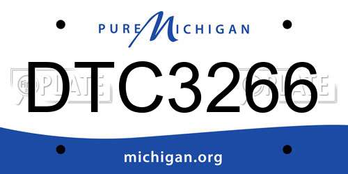 DTC3266 Michigan License Plate