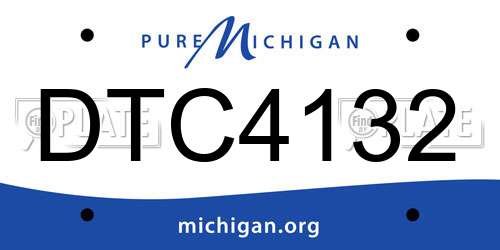 DTC4132 Michigan License Plate