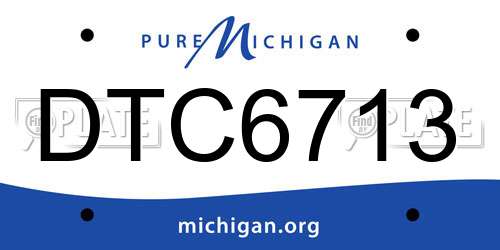 DTC6713 Michigan License Plate