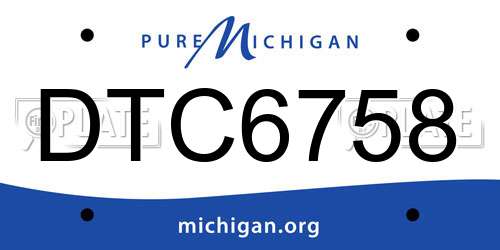 DTC6758 Michigan License Plate