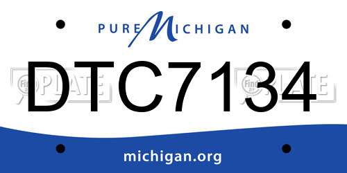 DTC7134 Michigan License Plate