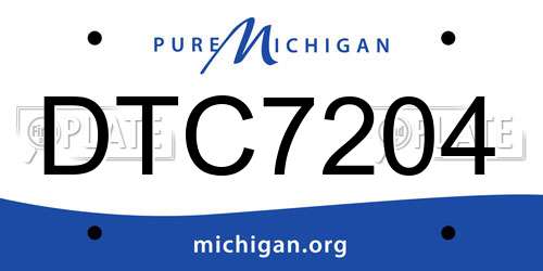 DTC7204 Michigan License Plate