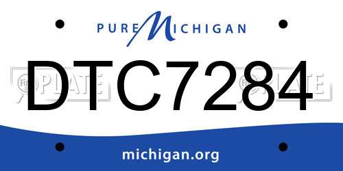 DTC7284 Michigan License Plate