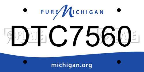 DTC7560 Michigan License Plate