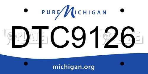 DTC9126 Michigan License Plate