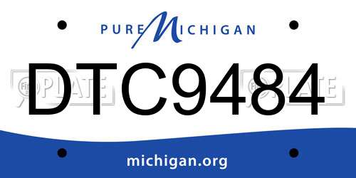 DTC9484 Michigan License Plate