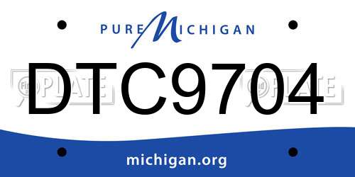 DTC9704 Michigan License Plate