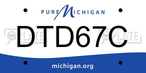 DTD67C Michigan License Plate