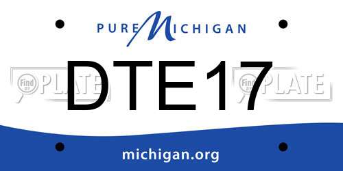 DTE17 Michigan License Plate