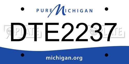 DTE2237 Michigan License Plate