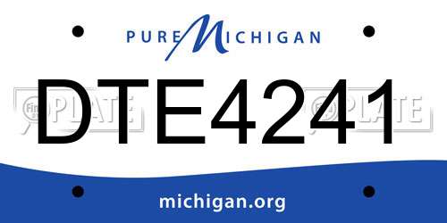 DTE4241 Michigan License Plate