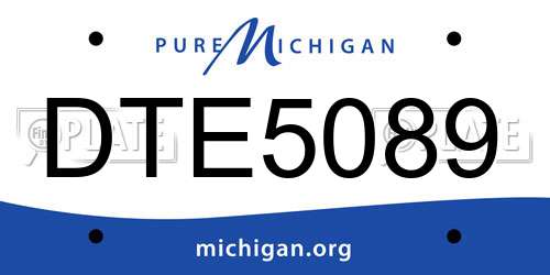 DTE5089 Michigan License Plate