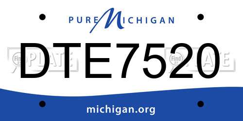 DTE7520 Michigan License Plate