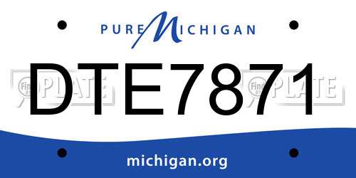 DTE7871 Michigan License Plate