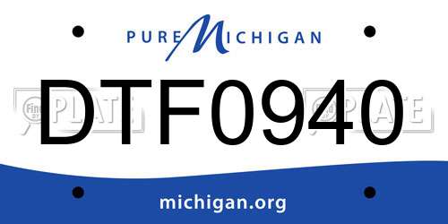 DTF0940 Michigan License Plate