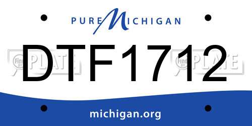 DTF1712 Michigan License Plate