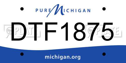 DTF1875 Michigan License Plate