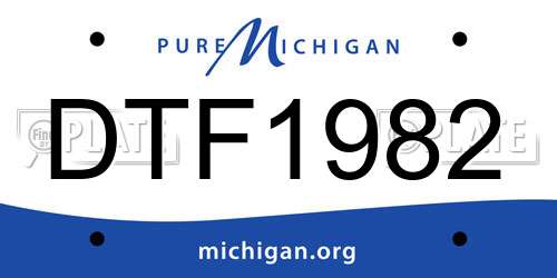 DTF1982 Michigan License Plate