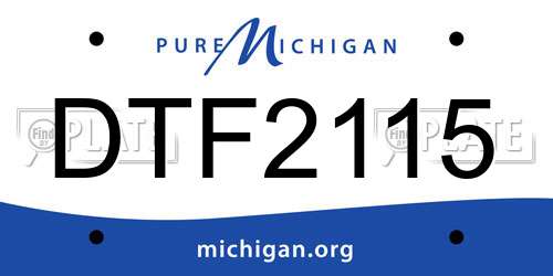 DTF2115 Michigan License Plate