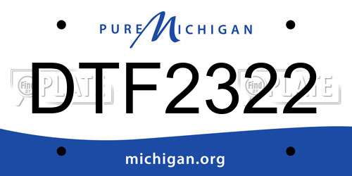 DTF2322 Michigan License Plate
