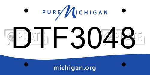 DTF3048 Michigan License Plate