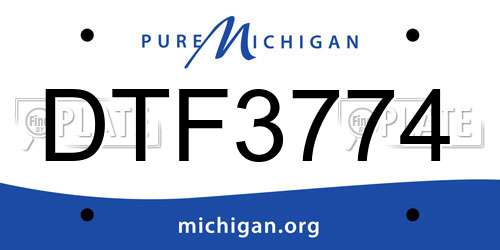 DTF3774 Michigan License Plate