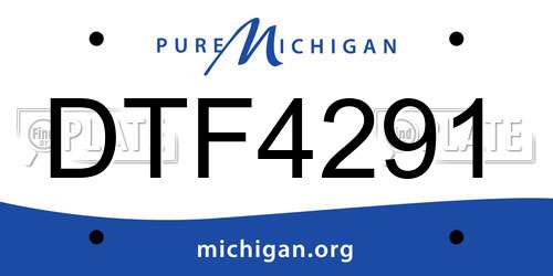 DTF4291 Michigan License Plate