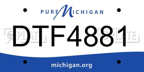 DTF4881 Michigan License Plate