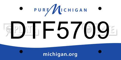 DTF5709 Michigan License Plate