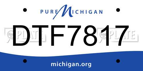 DTF7817 Michigan License Plate