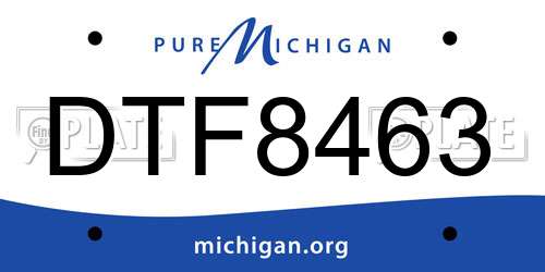 DTF8463 Michigan License Plate