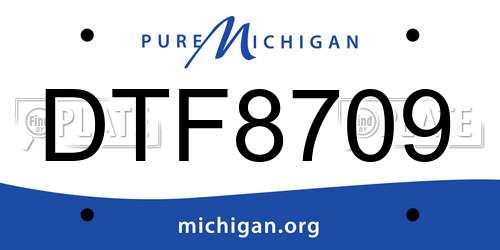 DTF8709 Michigan License Plate