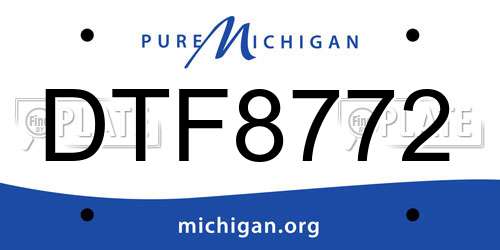 DTF8772 Michigan License Plate