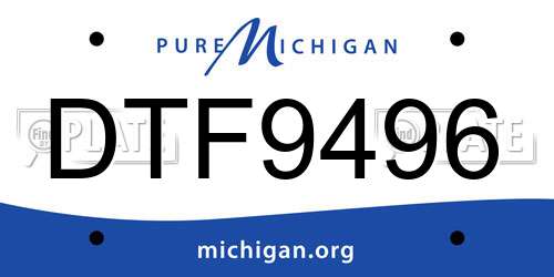 DTF9496 Michigan License Plate