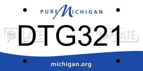 DTG321 Michigan License Plate