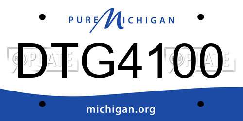 DTG4100 Michigan License Plate