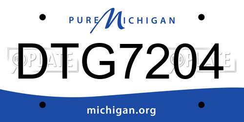 DTG7204 Michigan License Plate