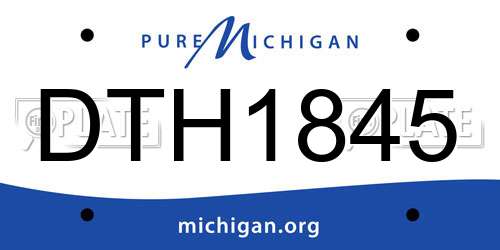 DTH1845 Michigan License Plate