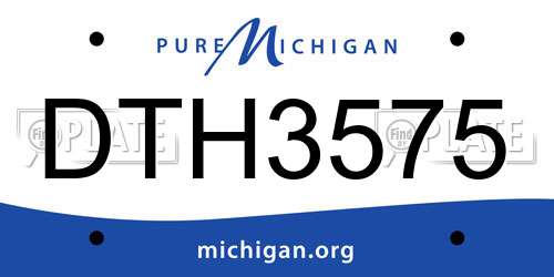 DTH3575 Michigan License Plate