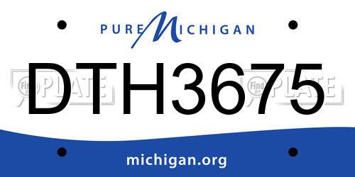 DTH3675 Michigan License Plate