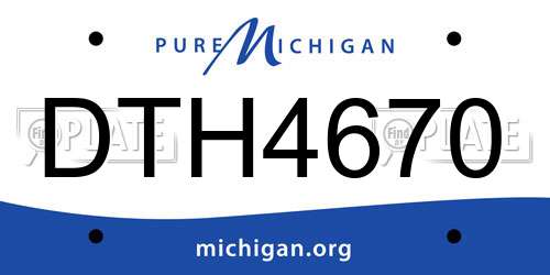DTH4670 Michigan License Plate