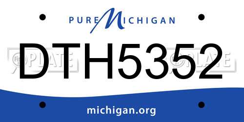 DTH5352 Michigan License Plate