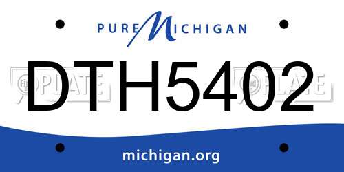 DTH5402 Michigan License Plate