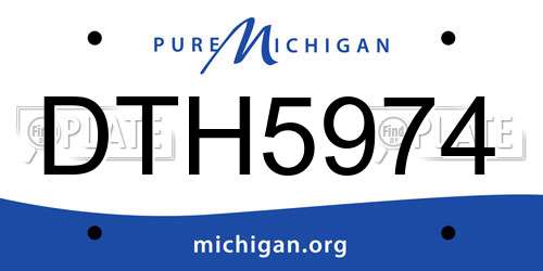 DTH5974 Michigan License Plate