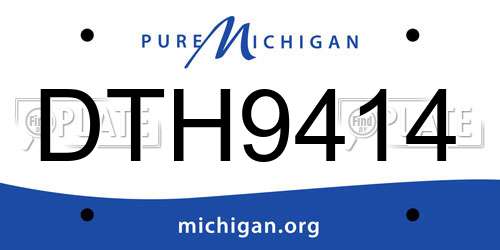 DTH9414 Michigan License Plate