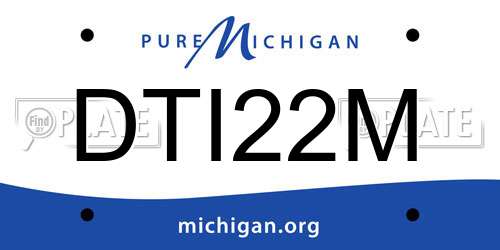 DTI22M Michigan License Plate